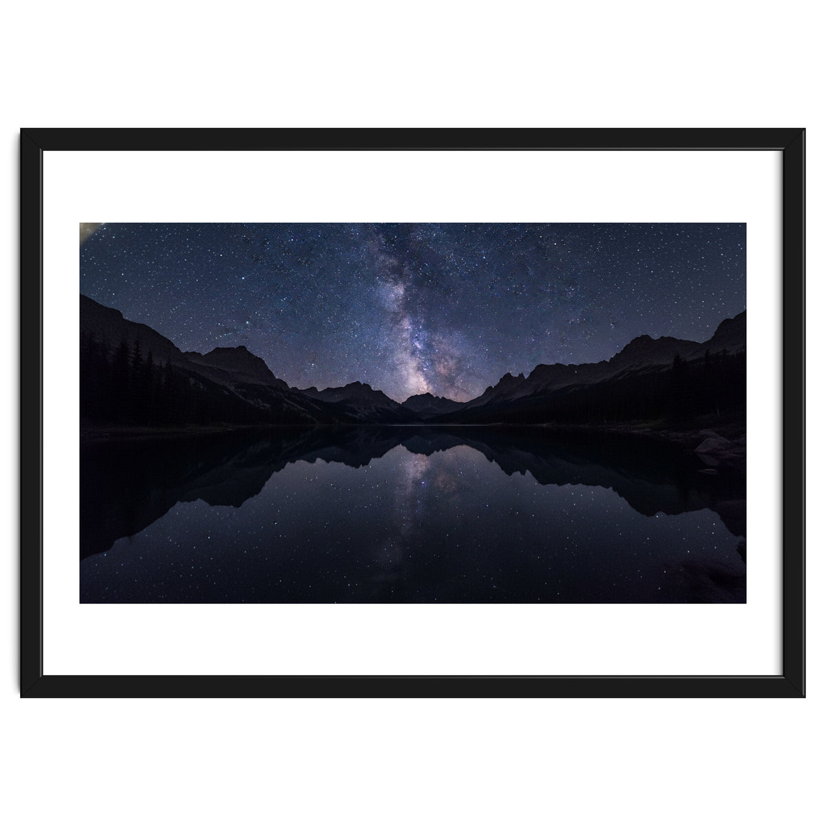 Starlit Reflection: Milky Way Over Mountain Lake