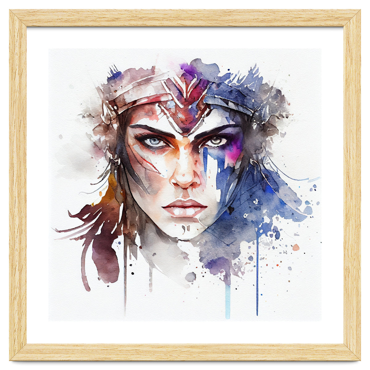 Watercolor Warrior Woman #1