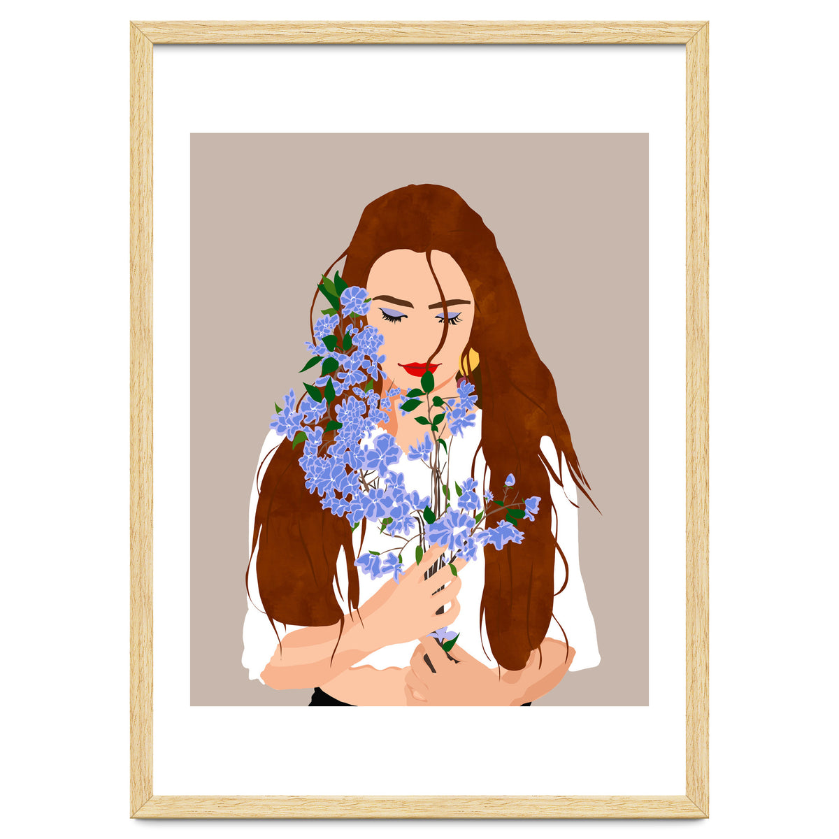 The Becoming, Nature Plants Bohemian Woman, Botanical Modern Mindful Self Care Self Love Positivity