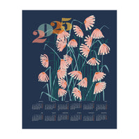 calendar 2025 Linocut flowers blue (Print Only)