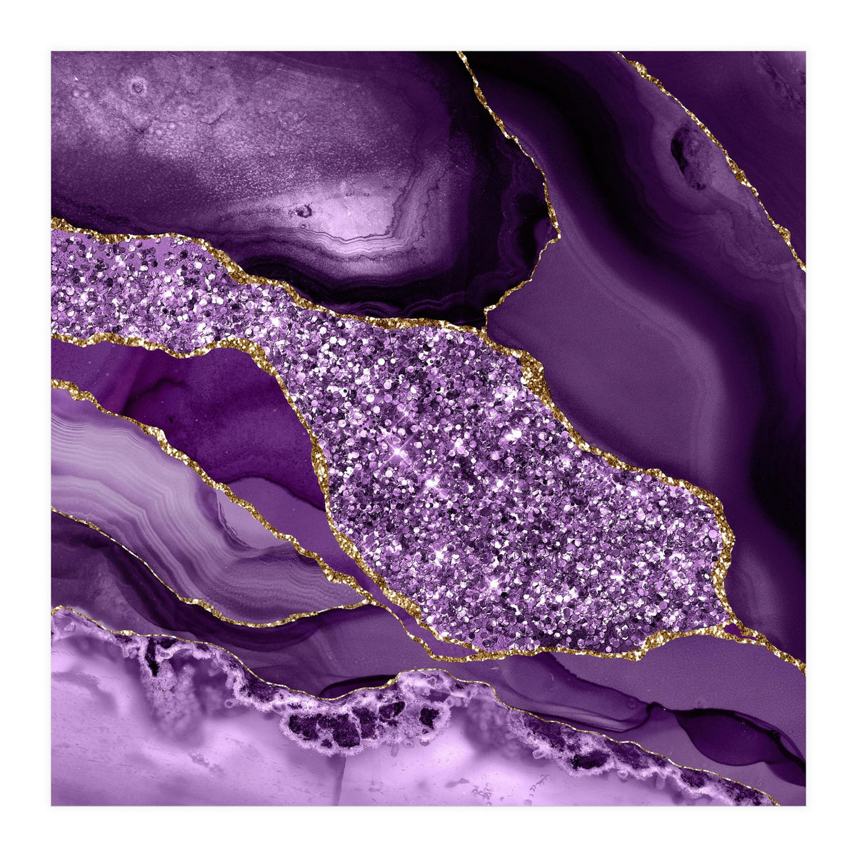 Agate Glitter Ocean Texture 03  (Print Only)