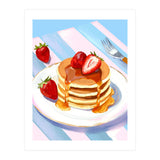 Handpainted Pancakes and Strawberries oil painting (Print Only) thumbnail