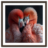 Two Flamingos Together Showing Affection thumbnail