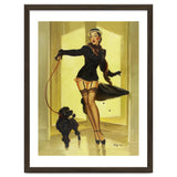 Pinup Girl In Black Dress On A Hall Experiencing Sudden Wind thumbnail
