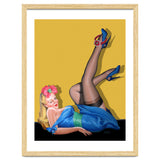 Sexy Pinup Winking Girl In Showing Her New High Heels thumbnail