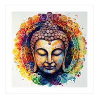 Rainbow Mandala Buddha Portrait (Print Only)