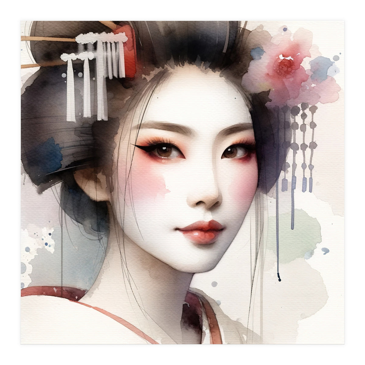 Rose Veil Modern Geisha (Print Only)