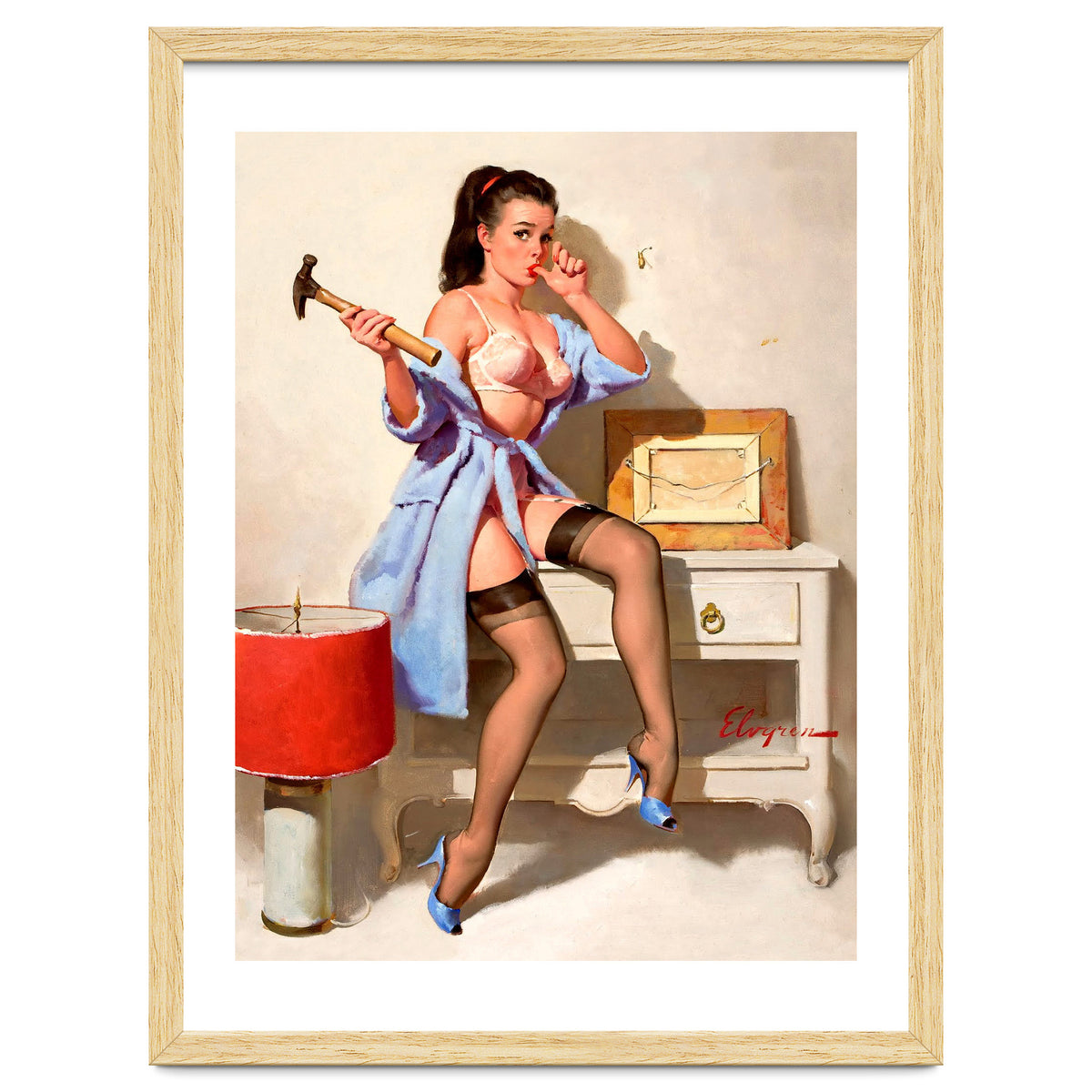 Hot Pinup Girl With A Hammer
