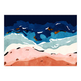Ocean Heart, Abstract Sea Waves, Tropical Travel Watercolor Painting, Eclectic Bohemian Beach Nature (Print Only) thumbnail