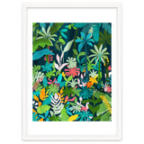 The Midnight Jungle, Botanical Nature Plants Tropical Forest, Watercolor Painting Floral Palm thumbnail