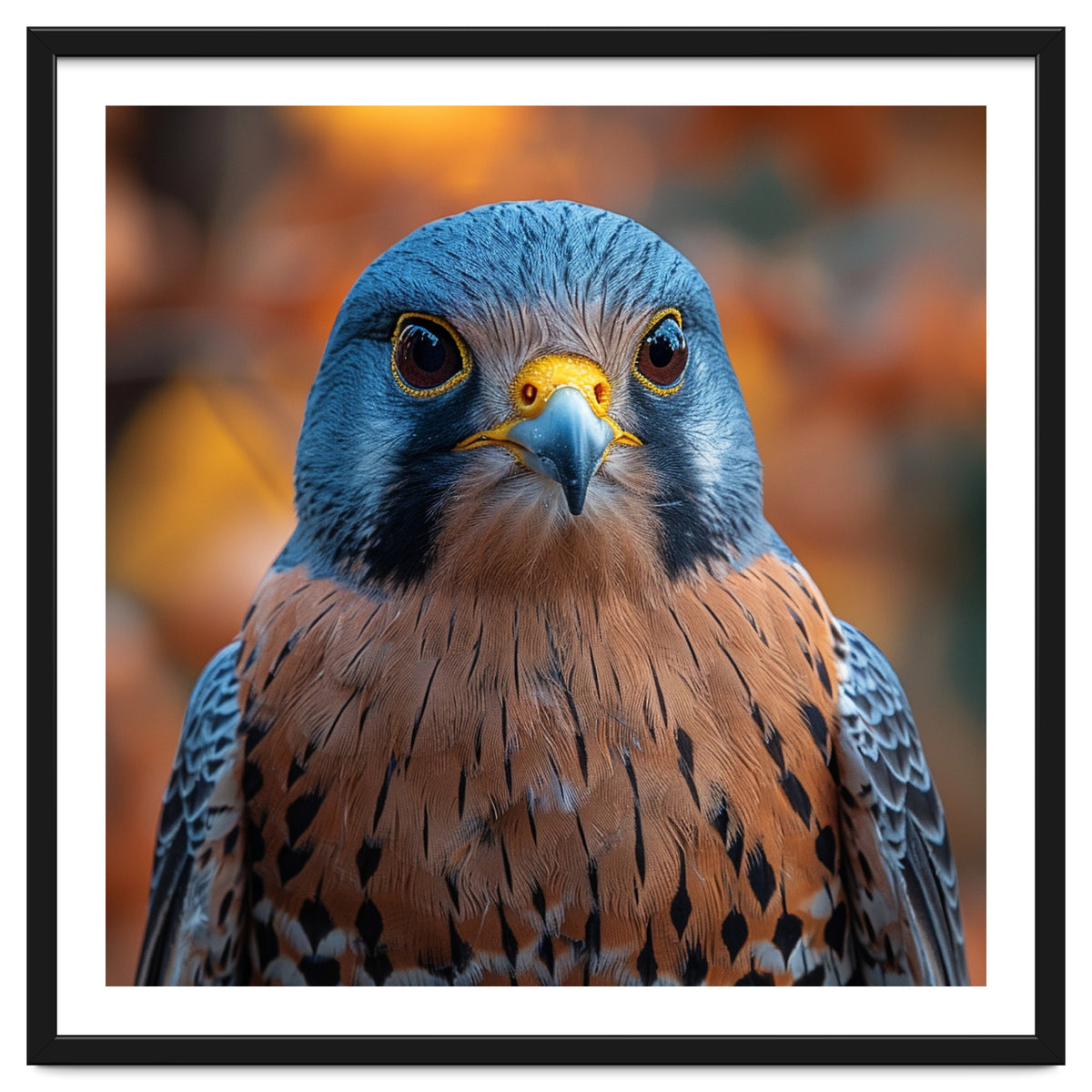 Close Up Of A Kestrel Bird Of Prey Portrait