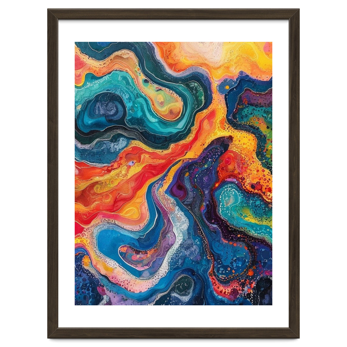 Vibrant Fluid Acrylic Pour Abstract Art