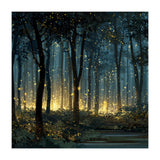 Enchanted Midnight Forest with Glowing Fireflies (Print Only) thumbnail