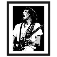 Neil Young Musician Legend in Grayscale