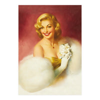 Smiling Lady In White Dress (Print Only)