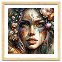 Floral Forest Druid Woman Portrait