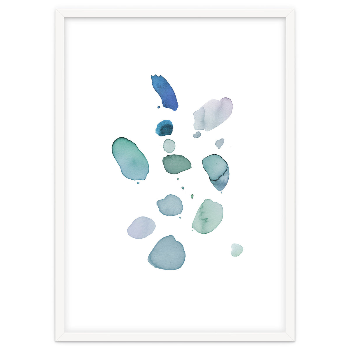 Watercolor Aqua Abstract Spots I