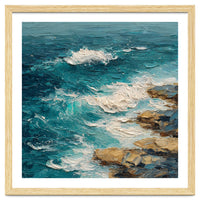 Dynamic Coastal Swell with Sculpted Turquoise Waves