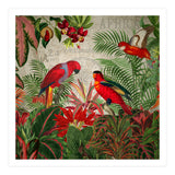 Vintage Rainforest With Tropical Red Parrots (Print Only) thumbnail