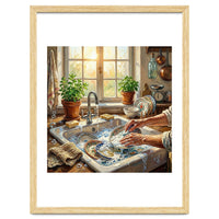 Cozy Kitchen Oil Painting