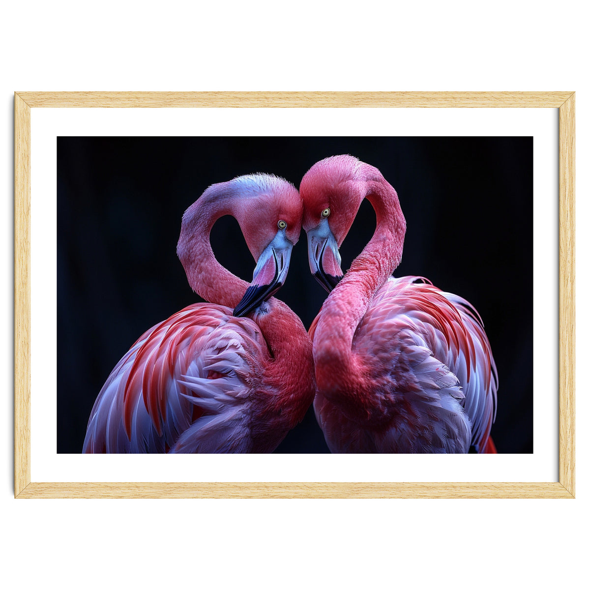 Two Pink Flamingos Forming A Heart Shape