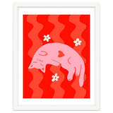 Pink Cat Wavy Background thumbnail