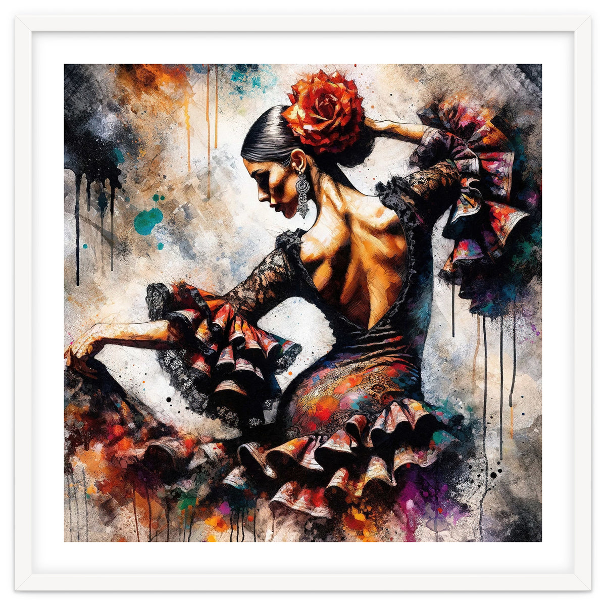 Watercolor Flamenco Dancer #4