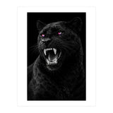 Black leopard with colorful eyes portrait (Print Only) thumbnail