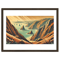 Vintage Cliffside Serenity Poster