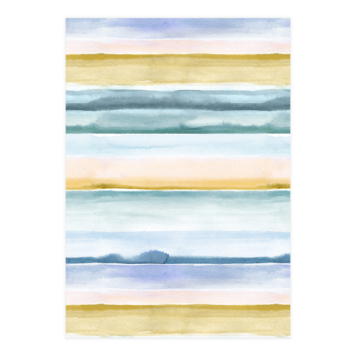 Relaxing Calm Stripes Blue Yellow (Print Only)