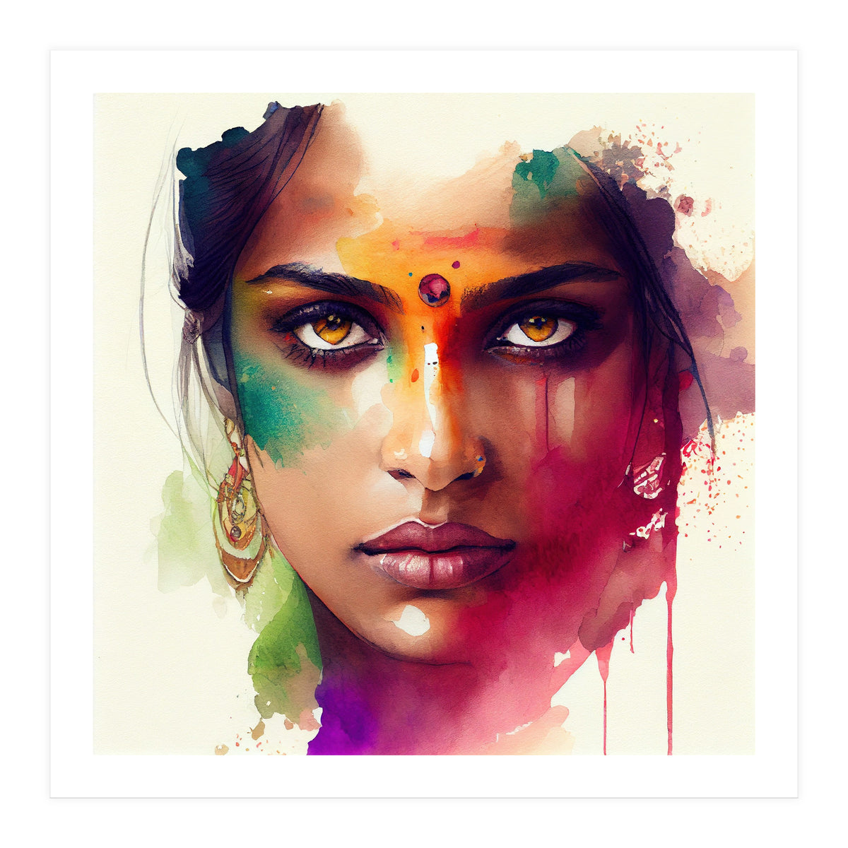 Watercolor Hindu Woman #2 (Print Only)