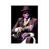 John Lee Hooker American Blues Musician Legend Colorful Art (Print Only) thumbnail
