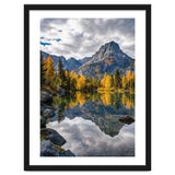 Golden Autumn Reflection: Majestic Mountain Wilderness Landscape thumbnail