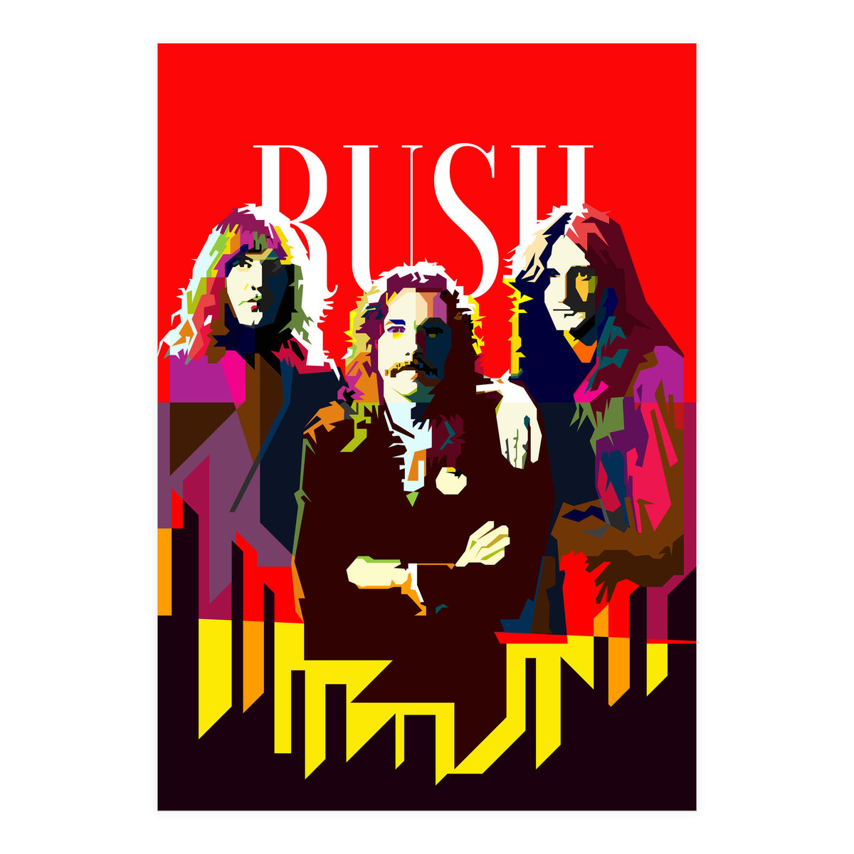 Rush Progressive Rock Pop Art WPAP (Print Only)