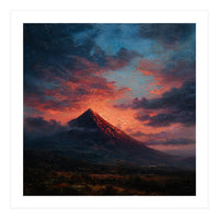 Majestic Mountain Peak at Sunset (Print Only)
