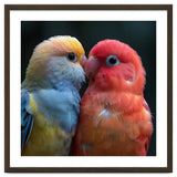Two Lovebirds Nuzzling Close Up Portrait thumbnail