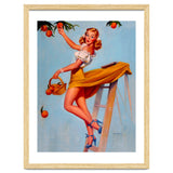 Pinup Sexy Woman Picking Oranges On A Tree Branch thumbnail