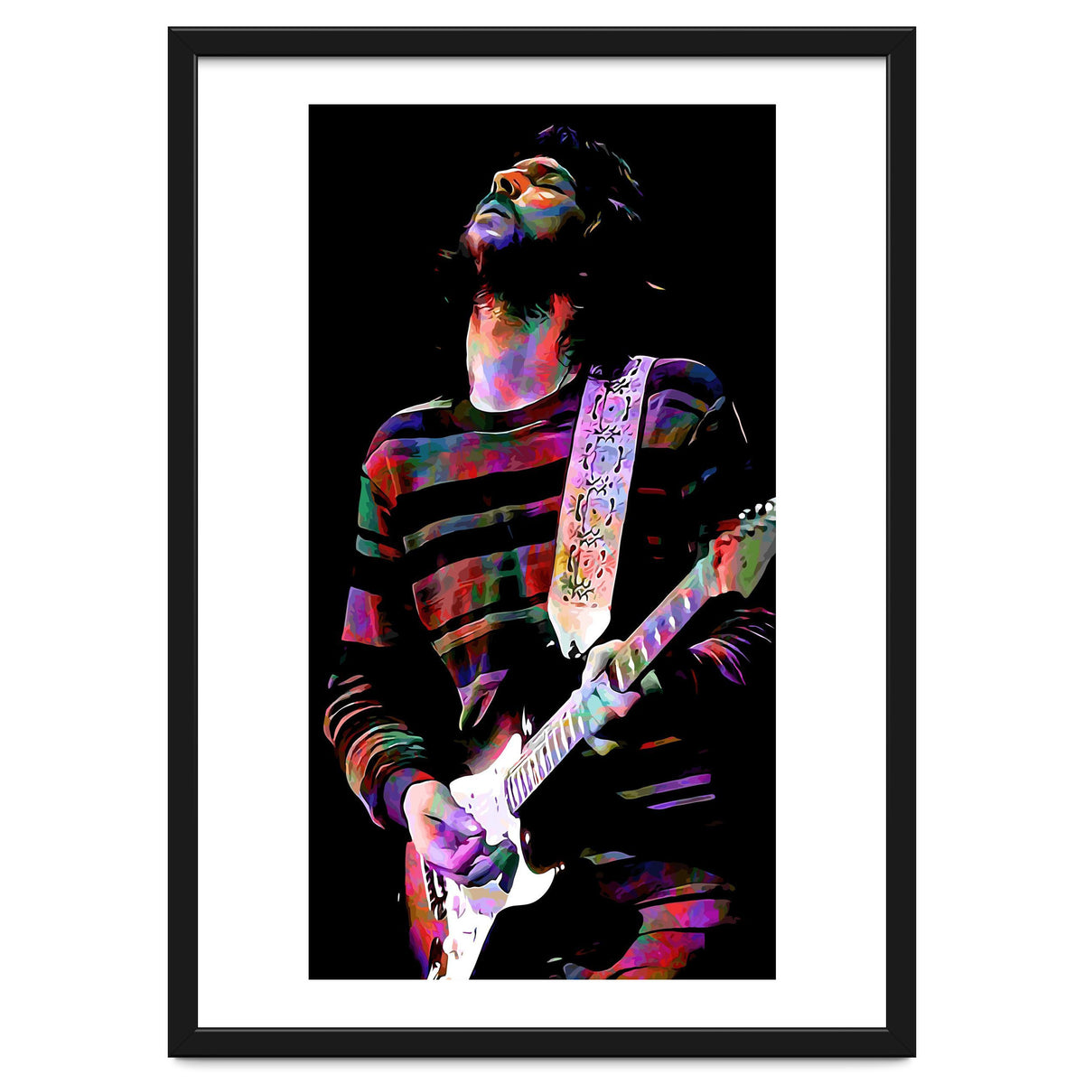Eric Clapton American Rock and Blues Guitarist in Colorful