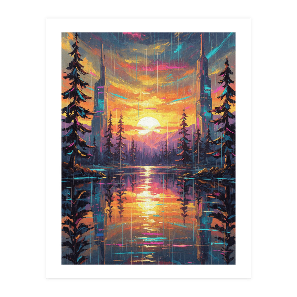 A Cybernetic Sunset Reflecting the Symbiosis (Print Only)