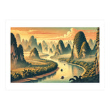 Vintage China, Guilin Karst Mountains Poster (Print Only) thumbnail