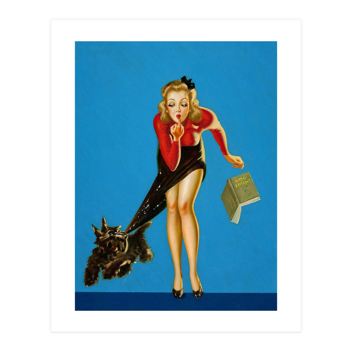 Pinup Girl And Dog Tricks (Print Only)