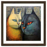 FURRY FRIENDS: GOLDIE AND CHARCOAL, lively duo of animated cats – green eyes, orange eyes. Whiskers charm. thumbnail
