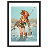 Sexy Pinup Girl On Fishing Accident