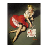 Pinup Sexy Girl Posing In Red Dress (Print Only) thumbnail