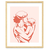 Motherhood, Human Emotion Line Art, Mother Parents Child Baby, Love Care Expression Bohemian Concept thumbnail