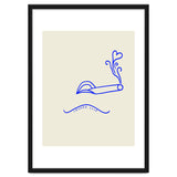 Smoked Love, Line Art Drawing Sketch, Minimalism Doodle Woman Cigarette Cigar Smoke, Eclectic Bohemian Framed thumbnail