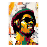 Stevie Wonder Colorful Abstract Retro Art (Print Only) thumbnail