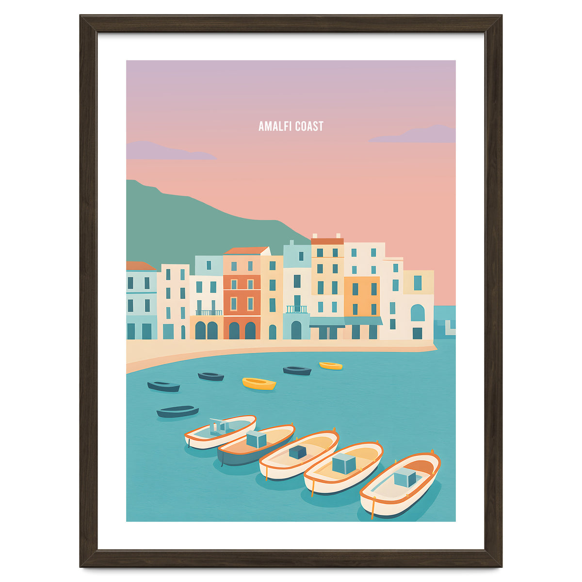 Amalfi Coast Italy Travel Postcard