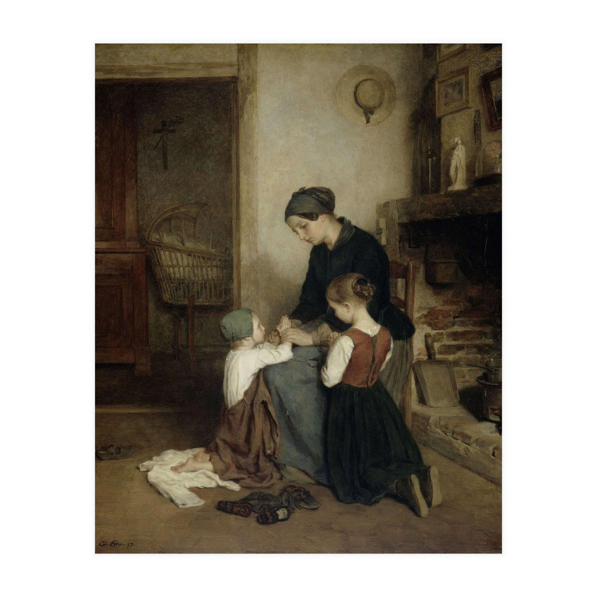The Evening Prayer. Dating: 1857. Measurements: h 46.5 cm × w 38.5 cm; d 6.4 cm. (Print Only)
