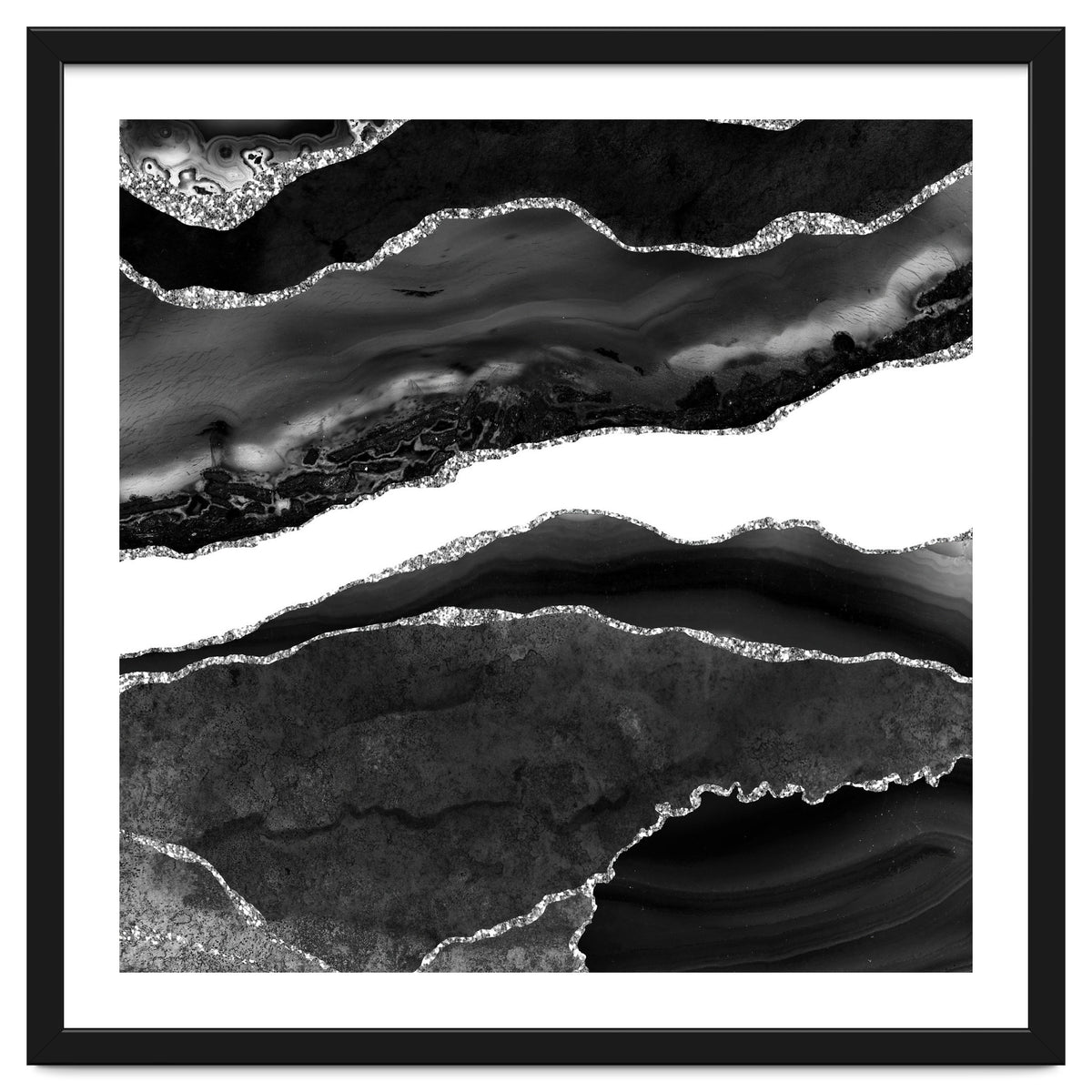 Black & Silver Agate Texture 08